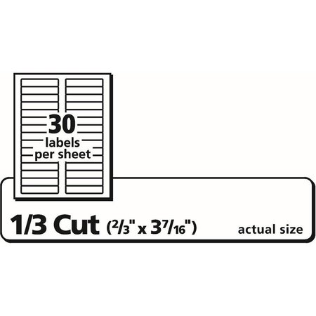 Avery File Folder Labels, TrueBlock, 1/3 Cut, 1500/BX, White PK AVE5366